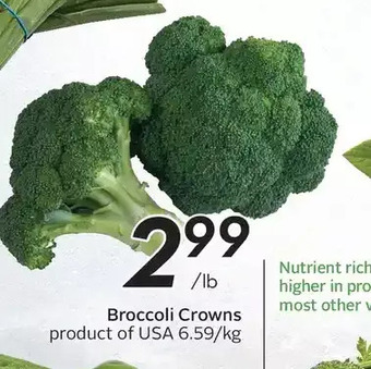 Sobeys Broccoli crowns offer