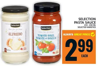 Food Basics Selection pasta sauce offer