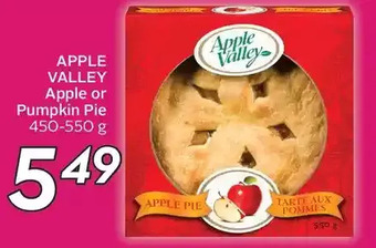 Sobeys Apple valley apple or pumpkin pie offer