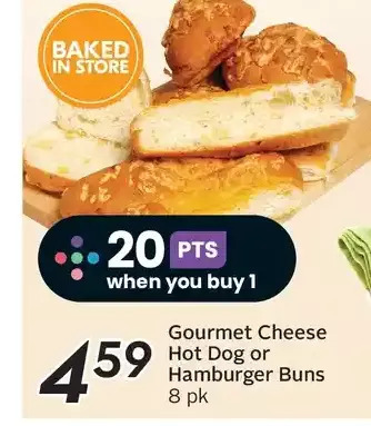 Sobeys Gourmet cheese hot dog or hamburger buns offer