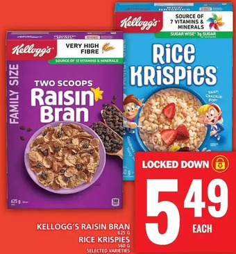 Food Basics Kellogg's raisin bran | rice krispies offer
