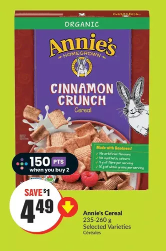 FreshCo Annie's cereal offer