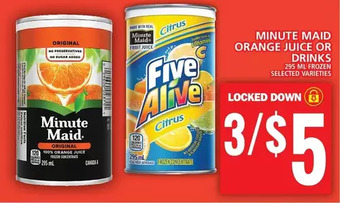 Food Basics Minute maid orange juice or drinks offer
