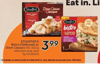Sobeys Stouffer's bistro flatbreads or diner classics offer