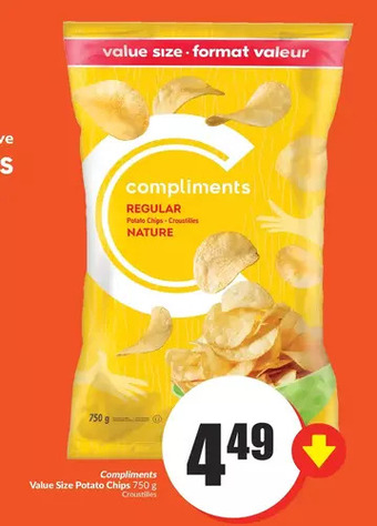 FreshCo Compliments value size potato chips offer