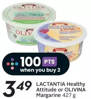 Sobeys Lactantia healthy attitude or olivina margarine offer