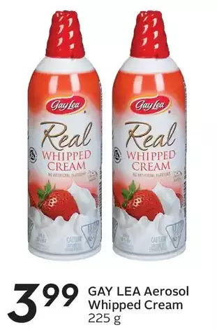 Sobeys Gay lea aerosol whipped cream offer