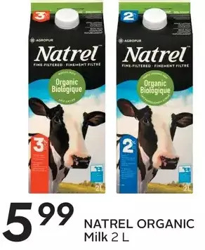 Sobeys Natrel organic milk offer