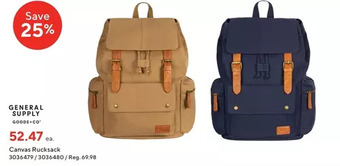 Staples General supply goods co canvas rucksack offer
