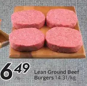 Sobeys Lean ground beef burgers offer
