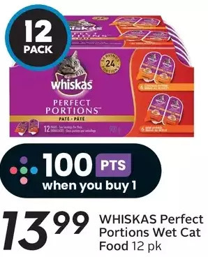 Sobeys Whiskas perfect portions wet cat food offer