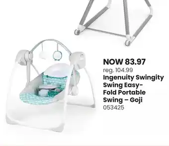 Babies 'R' Us Ingenuity ity by ingenuity swingity swing easy-fold portable swing - goji offer