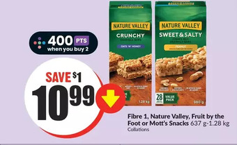 FreshCo Fibre 1, nature valley, fruit by the foot or mott's snacks offer