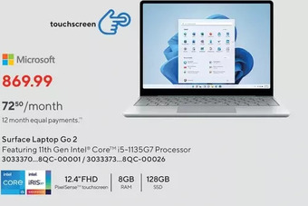 Staples Microsoft surface laptop go 2 offer