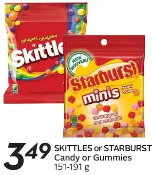 Sobeys Skittles or starburst candy or gummies offer