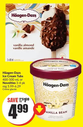 FreshCo Häagen-dazs ice cream tubs or novelties offer