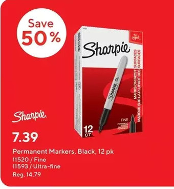 Staples Sharpie permanent markers offer