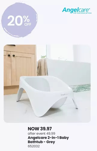 Babies 'R' Us Angelcare 2 in 1 baby bathtub - grey offer