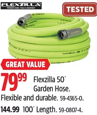 Canadian Tire Flexzilla 50' garden hose | 100' length offer