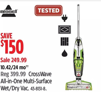 Canadian Tire Bissell crosswave all-in-one multi-surface wet/dry vac offer