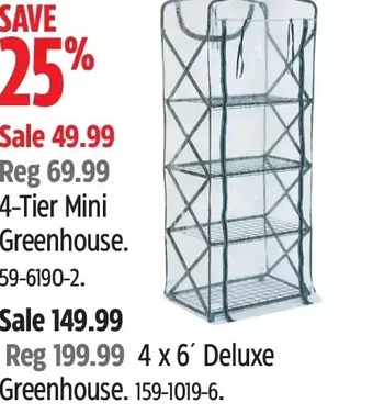Canadian Tire 4-tier mini greenhouse | 4 x 6' deluxe greenhouse offer