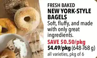 Farm Boy Fresh baked new york-style bagels offer