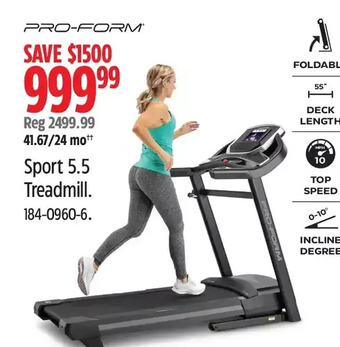 Canadian Tire Pro-form sport 5.5 treadmill offer