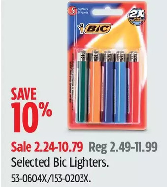 Canadian Tire Bic lighters offer