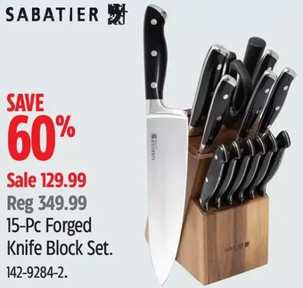 Canadian Tire Sabatier 15-pc forged knife block set offer