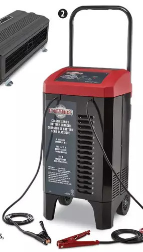 Canadian Tire Motomaster classic series wheeled battery charger with 200a engine start offer