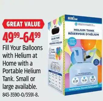 Canadian Tire Fill your balloons with helium et home with a portable helium tank offer
