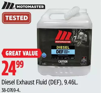 Canadian Tire Motomaster diesel exhaust fluid offer