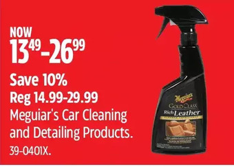 Canadian Tire Meguiar's car cleaning and detailing products offer