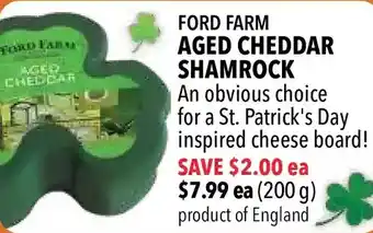 Farm Boy Ford farm aged cheddar shamrock offer