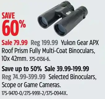 Canadian Tire Yukon gear apx roof prism fully multi-coat binoculars | binoculars, scope or game cameras offer