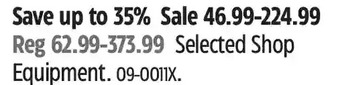 Canadian Tire Shop equipment offer