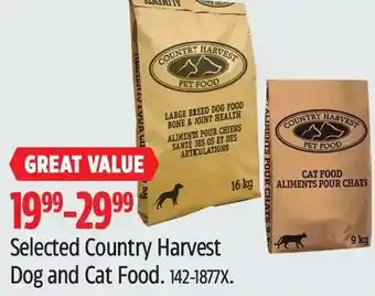 Canadian Tire Country harvest dog and cat food offer