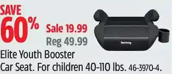 Canadian Tire Elite youth booster car seat offer