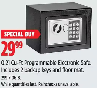 Canadian Tire 0.21 cu-ft programmable electronic safe offer