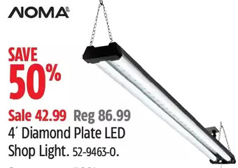 Canadian Tire Noma 4' diamond plate led shop light offer