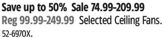 Canadian Tire Ceiling fans offer