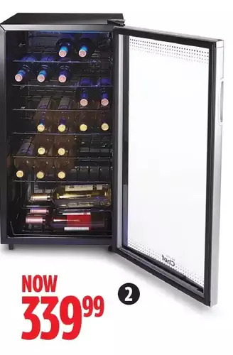 Canadian Tire Master chef 36-bottle wine cooler. glass door with silver trim offer