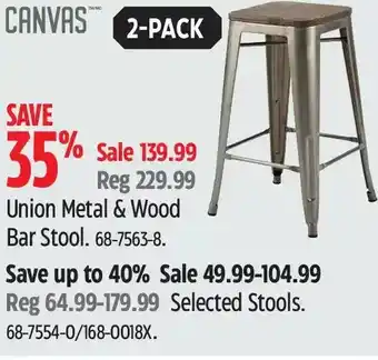 Canadian Tire Canvas union metal & wood bar stool | stools offer