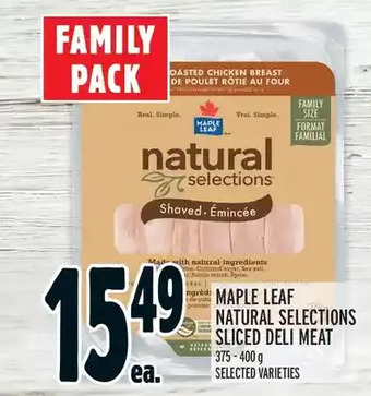 Metro Maple leaf natural selections sliced deli meat offer
