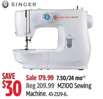 Canadian Tire Singer m2100 sewing machine offer