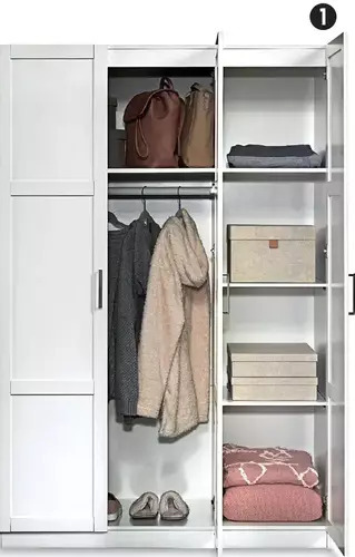Canadian Tire Sauder 3-door wardrobe. white or cinnamon finish offer