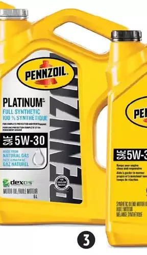 Canadian Tire Pennzoil platinum synthetic motor oil offer