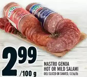 Metro Mastro genoa hot or mild salami offer