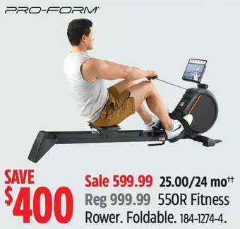 Canadian Tire Pro-form 550r fitness rower offer