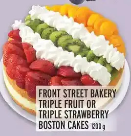 Metro Front street bakery triple fruit or triple strawberry boston cakes offer